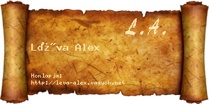 Léva Alex névjegykártya